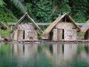 floating bamboo huts