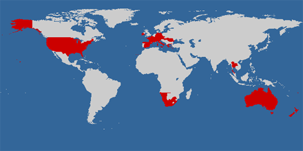 countries i've visited, 1985 - 2008