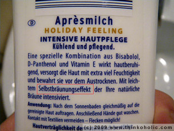 differences in after-sun lotion: in central europe it's combined with self-tanners. in thailand, it contained skin bleach.