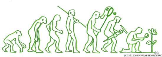 the ascent of the botanist (based on the ascent of man)