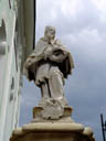 statue at church square