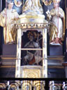 abbot konrad II's skeleton, on the high altar. 2005-10-08, Sony Cybershot DSC-F717.