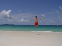 self-timer fun at whitehaven beach