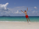 self-timer fun at whitehaven beach