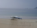 unser landeplatz: der einzige strand der insel || foto details: 2005-12-14, codfish island, new zealand, Sony Cybershot DSC-F717.