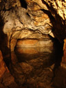 the cave lake starts right where it gets too dark to see anything