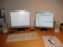 finally i'm back to two displays - samsung syncmaster 913N and 710N. 2006-10-04, Sony Cybershot DSC-F828.