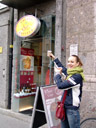 barbara at innsbruck's own little, locally owned coffy shop. i wish i would't hate the taste of coffee that much!