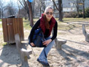barbara sits on the invisible bench. 2007-03-09, Sony DSC-F828.
