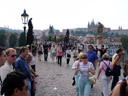 charles bridge, crowded with tourists. 2007-05-25, Sony F828. keywords: karl?v most