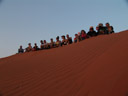 elim sonnenuntergang gruppenfoto || foto details: 2007-09-04, elim dune, sesriem, namibia, Sony F828.