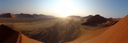 panorama: sunrise at dune 42 (sossusvlei). 2007-09-04, Sony F828.