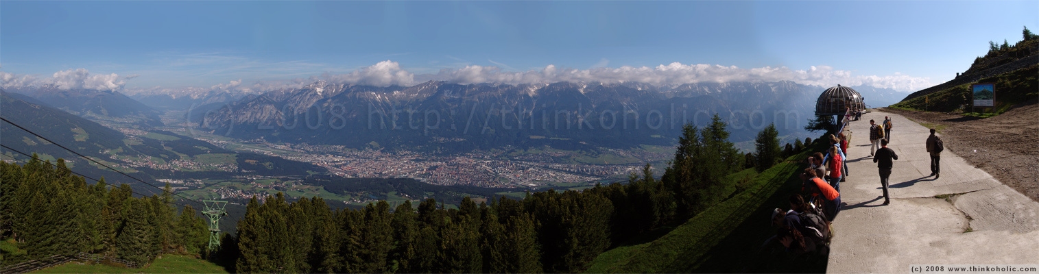 panorama: view of innsbruck and the inn valley, as seen from patscherkofel