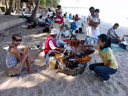 portable barbecue on the beach