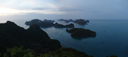 panorama: mu koh ang thong after sunset. 2008-08-18, . keywords: blue hour, blaue stunde, islands, inseln