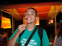 markus tastes a fried grasshopper