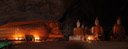 panorama: more oversize buddha statues further inside the cave, khan kradi cave
