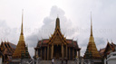 panorama: the royal pantheon (prasat phra thep bidon) and two of the golden chedis