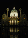 church of st. charles, vienna, at night. 2008-09-22, Pentax W60.