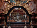 st. john the babtist's altar, complete with skeleton of a catacomb saint