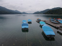 lake fuschl on a cloudy day. 2008-09-24, Sony F828. keywords: blue boats, blaue boote