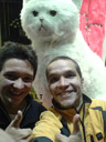 anton and i with giant stuffed cat