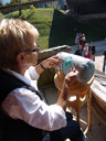 a lady who demonstrated the art of bobbin lacemaking