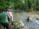 walking through the rain in khao sok rainforest, thailand
