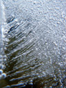 air bubbles, frozen into a layer of ice
