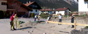 panorama: archaeologists survey the site