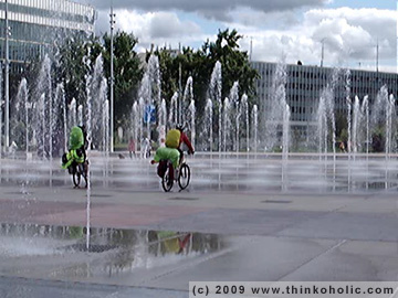 biking through the united nations fountain biking through the united nations fountain