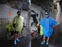 anton and i wearing all our bad-weather-outfit. so silly-looking, and so ineffective. :)
