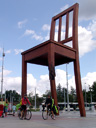 at the giant broken chair, geneva