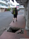 one of the usual dangers that pedestrians face in indonesia.. 2011-08-26 08:06:19, DSC-F828.