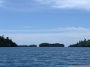 a two-hour boatride through a cluster of little islands