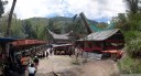 panorama: temporary buildings at the funeral site (torajan funeral ceremony)