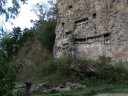 kings' stone grave. wooden effigies of the dead kings called 