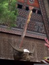 torajan ornaments at a tongkonan cottage at duta 88