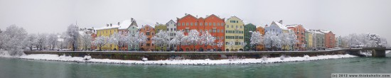 panorama: mariahilf, innsbruck in winterpanorama: mariahilf, innsbruck's most beautiful houses in winter