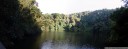 panorama: laguna barva - the volcano's crater lake has a diameter of 70 m and a depth of only 8 m