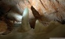 panorama: giant ice formations in parsifal dome, dachstein ice cave
