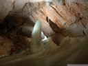 giant ice formations in parsifal dome, inside the dachstein ice cave