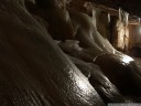 giant ice formations inside the dachstein ice cave