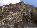 in the village of podpec, the carst plateau suddenly turns into a steep, sun-exposed rock face