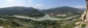view from jvari monastery of the holy cross, overlooking mtskheta city and the confluence of the aragvi and mtkvari rivers