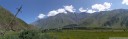 old power pole and view of kazbegi, from the riverbanks of thergi river. 2012-07-16 02:04:22, DSC-F828.