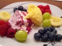 a fruity ice cream dessert