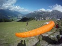 paragliding preparations. 2012-08-11 14:27:06, GoPro YHDC5170., photo by peter reinalter - gleitschirmfliegen-tirol.at.