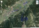 screenshot: the recorded flight route (gps track)