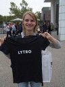 pixelsophie with her new lytro t-shirt. 2012-09-21 08:09:02, DSC-F828.